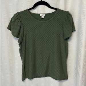 J.Crew Polka dot ruffle sleeve top